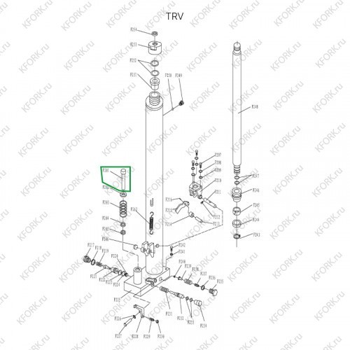 Шток нагнетательный гидроузла для TRV1030/1530