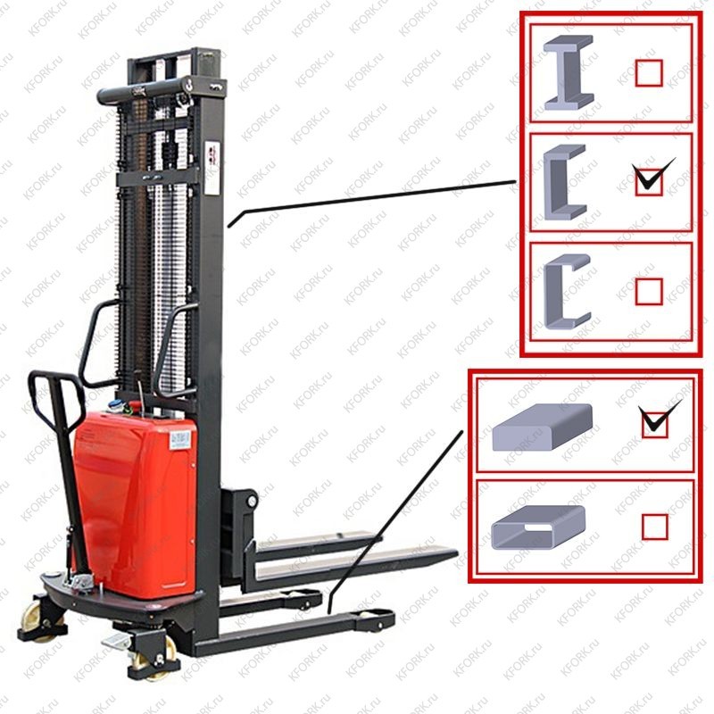 Штабелер с электроподъемом OXLIFT SES1525 1500 кг, 2500 мм