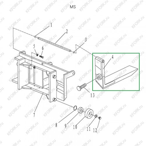 Вила для ручного штабелера для MS1016